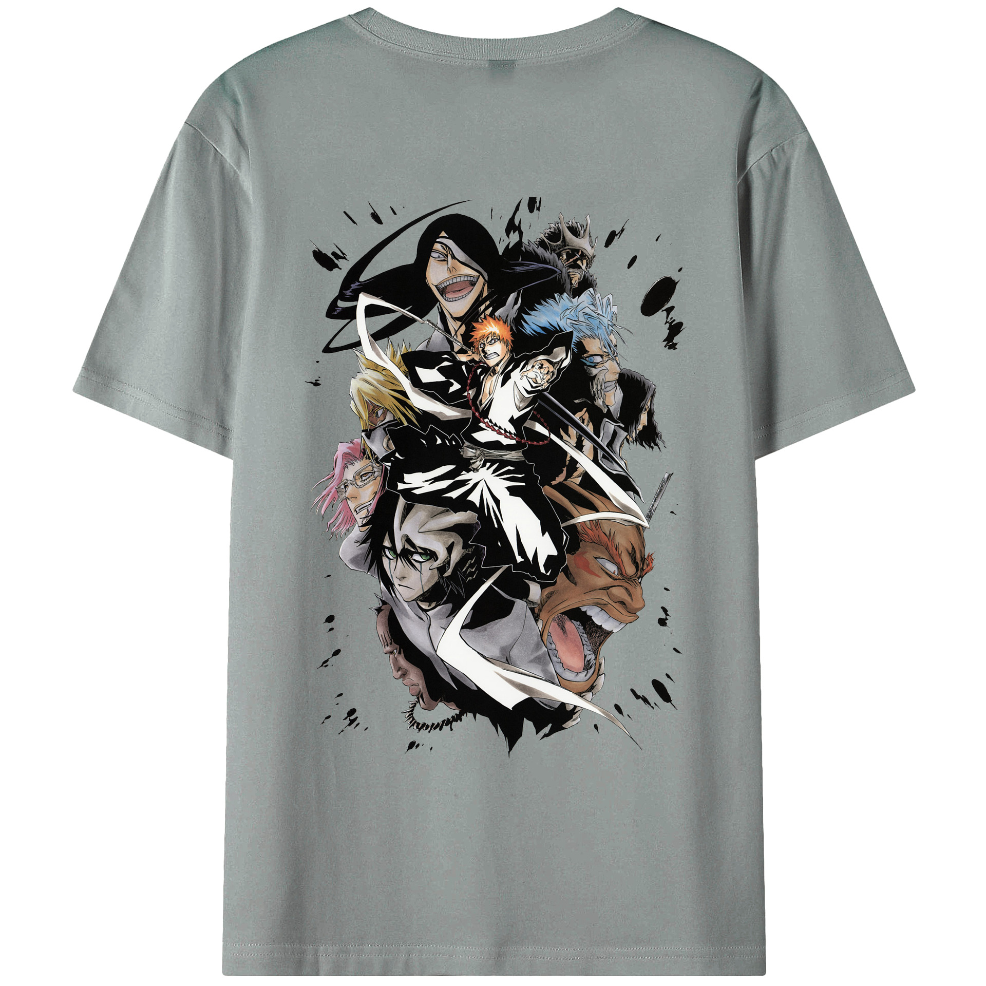 （画像用） ブリーチ 黒崎一護（くろさき いちご）BLEACH Kurosaki Ichigo 綿100％ メンズ半袖Tシャツ（バックプリント） 通気性